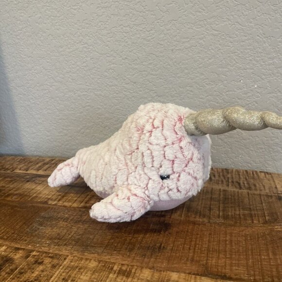First Impressions Macys Macy's Stuffed Plush Narwhal Pink Whale Unicorn Horn - Picture 3 of 9